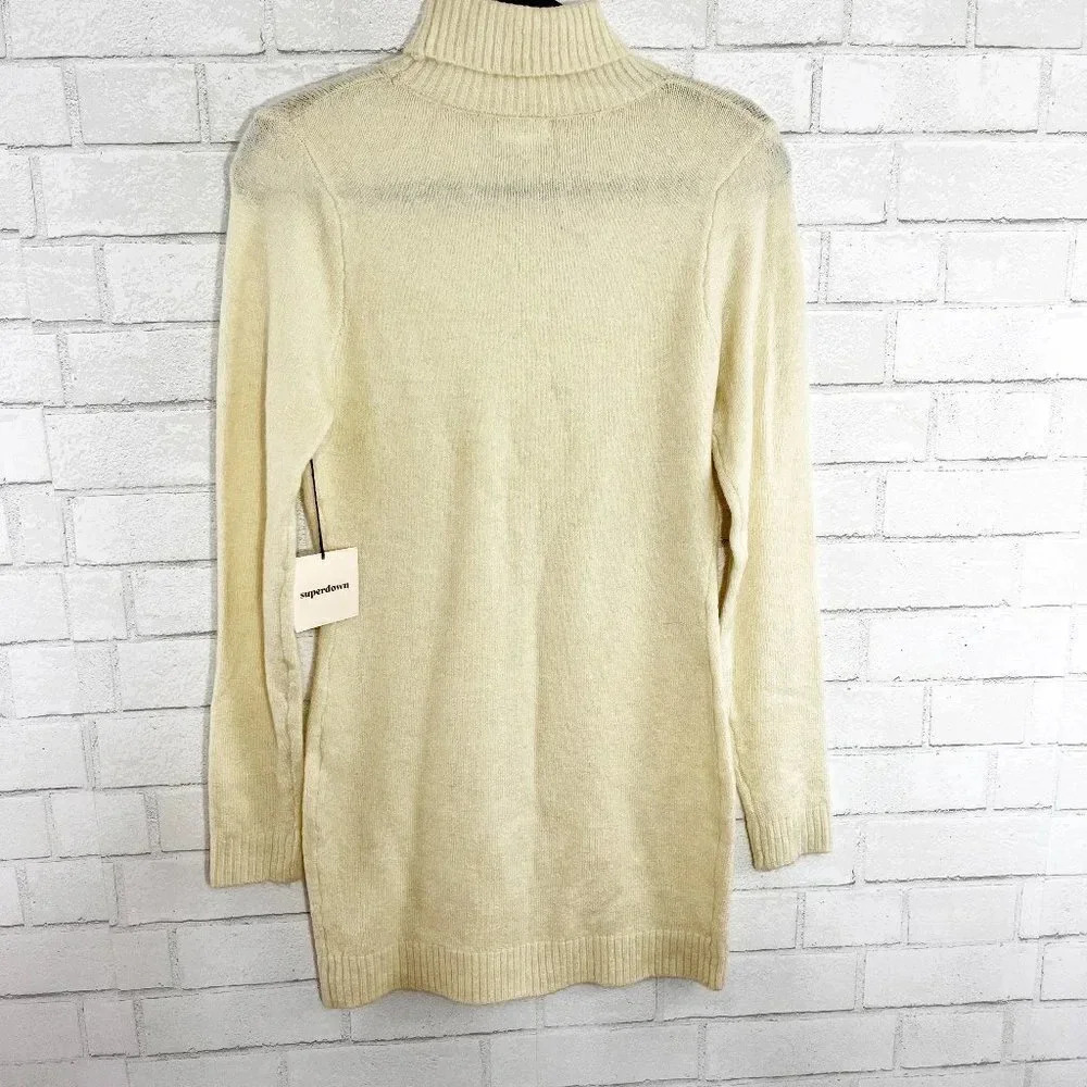 Superdown - Revolve Cream Long Sleeve Turtleneck Dress NWT Women's Size Small - Picture 4 of 8